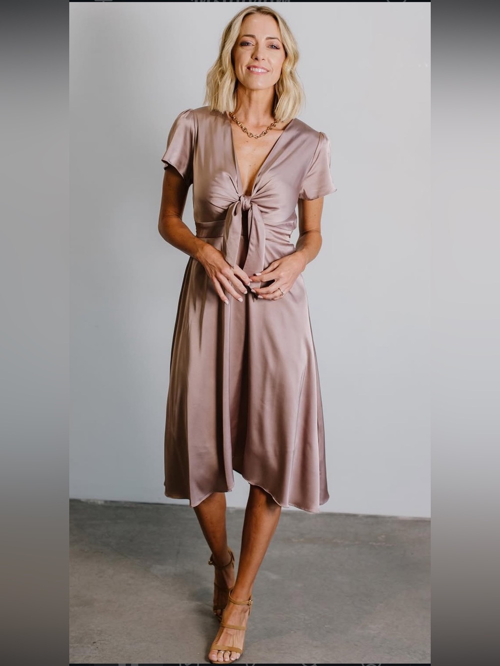 Baltic Born Poppy Satin Midi Dress - Medium